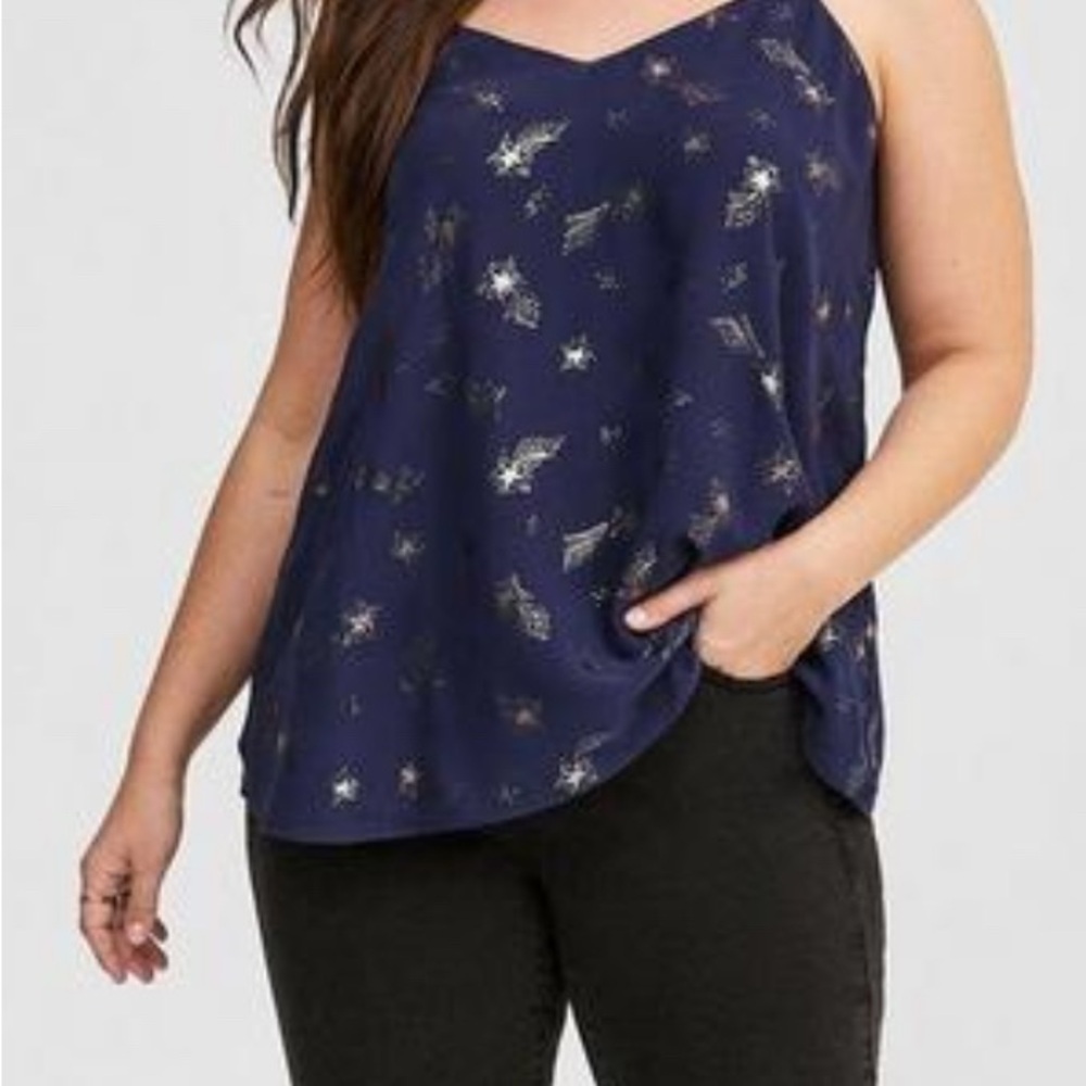Torrid Blue and White Camisole Top